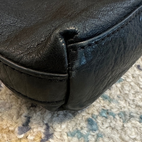 Margot pebbled black leather cross body with leather tassel w/silver hardware - Picture 4 of 14